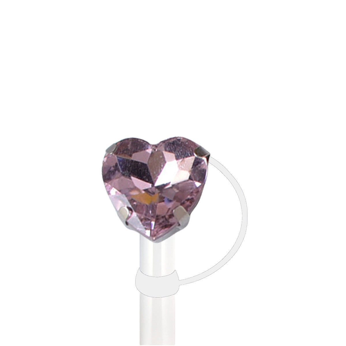 Wholesale 5pcs/pack 10mm Electroplated Metal Pink Diamond Series Straw Cap