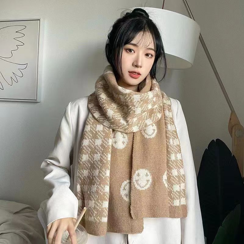 Wholesale Winter Double-sided Smiling Face Imitation Cashmere Scarves