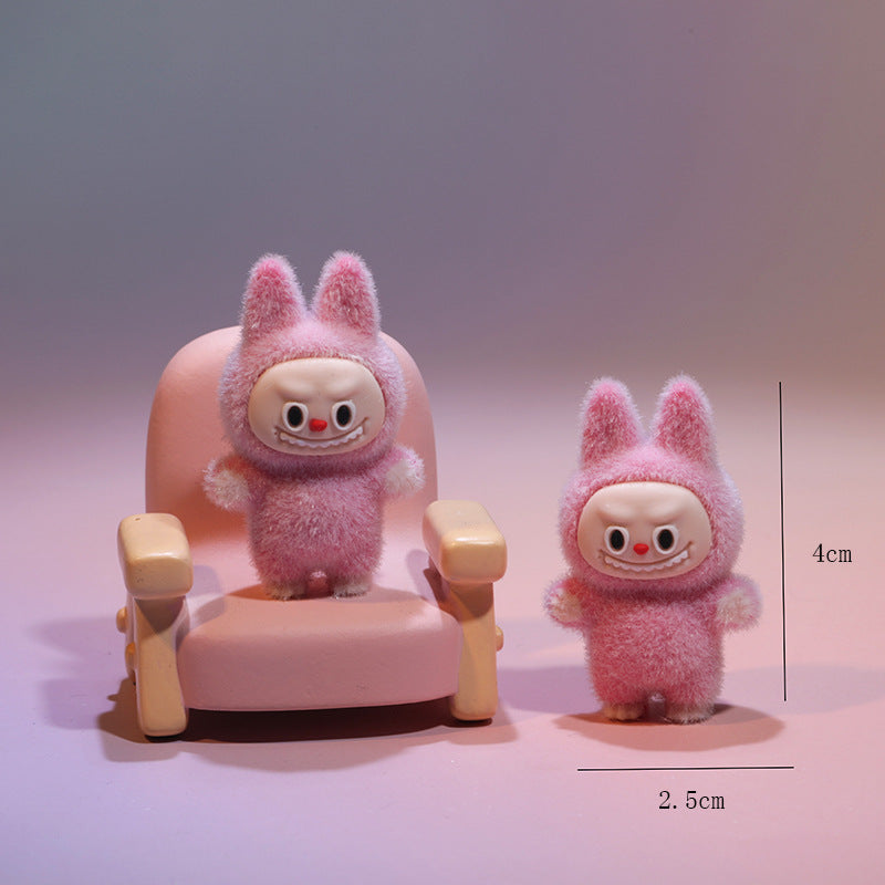 Wholesale 3pcs Mini Flocked Cartoon Doll Pendant Ornaments