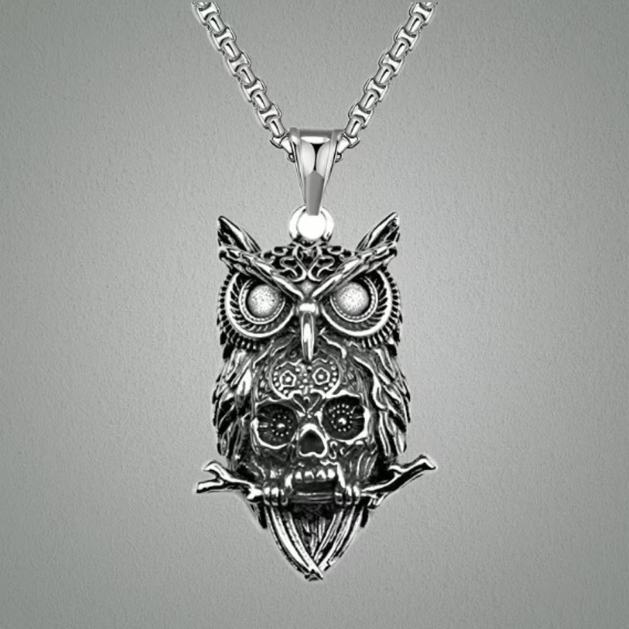 Wholesale Retro Lion Head Owl Thor Hammer Devil Eye Three One Knot Arrow Necklace