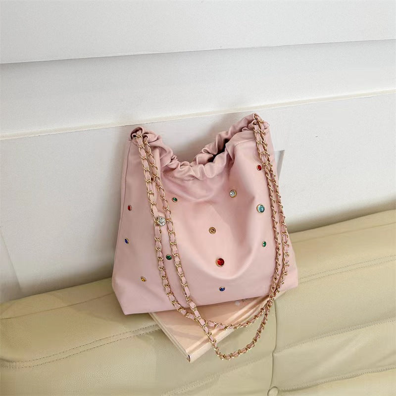 Wholesale 2023 Colorful Diamond Decorative PU Single Shoulder Diagonal Cross Casual Square Bag