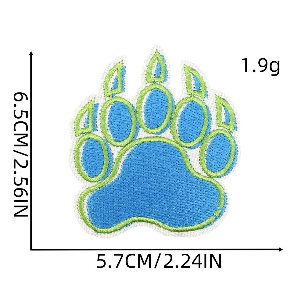 Wholesale Cute colorful bear paw fabric patch embroidery