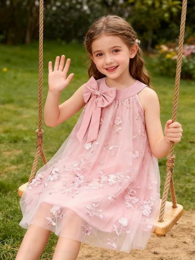 Wholesale Stylish Girls Polyester Summer Dress With Embroidery And Print For Everyday Casual Wear