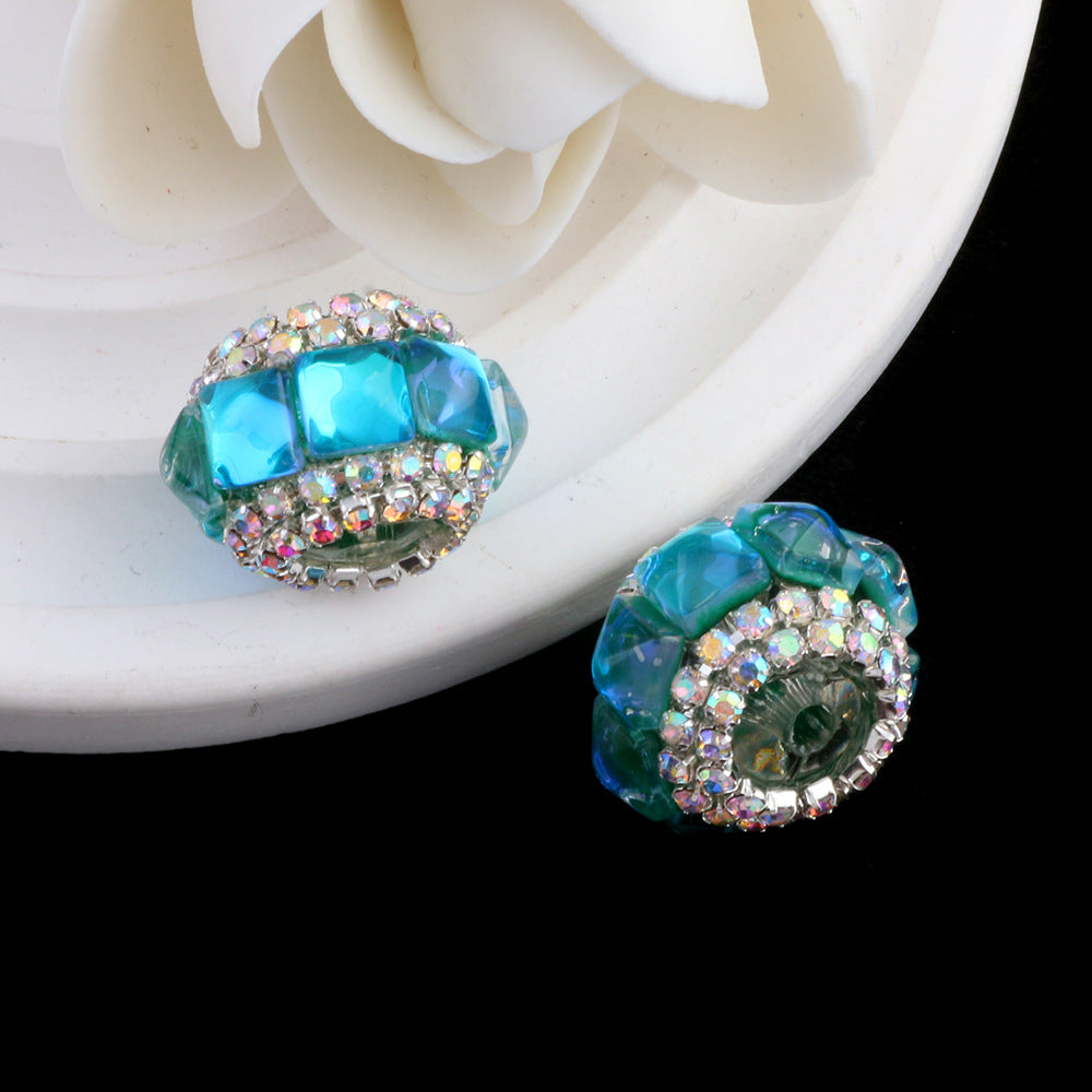 Wholesale 10pcs Square cat's eye flat beads can be worn straight hole beads DIY