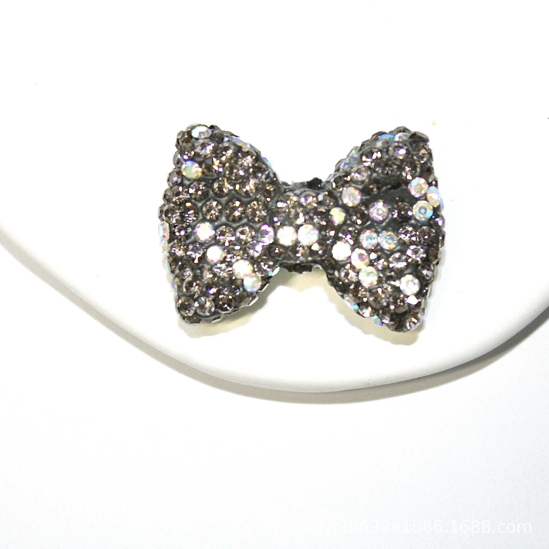 Wholesale 10pcs Two-color sparkling diamond bowknot Crystal Beads