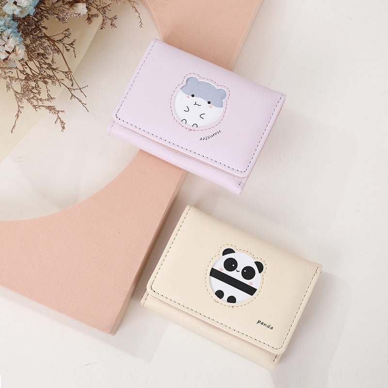 Wholesale Short Pu Cartoon Cute Ladies Coin Purse with Multiple Card Slots