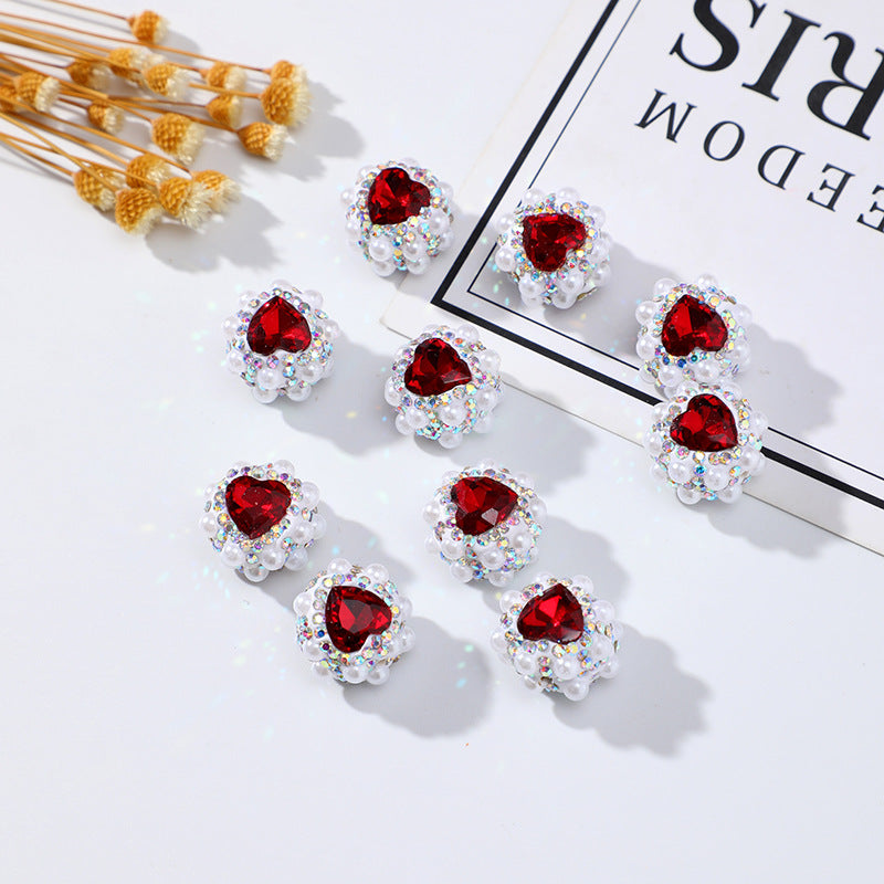 Wholesale 5pcs/pack Pearl Heart Beads