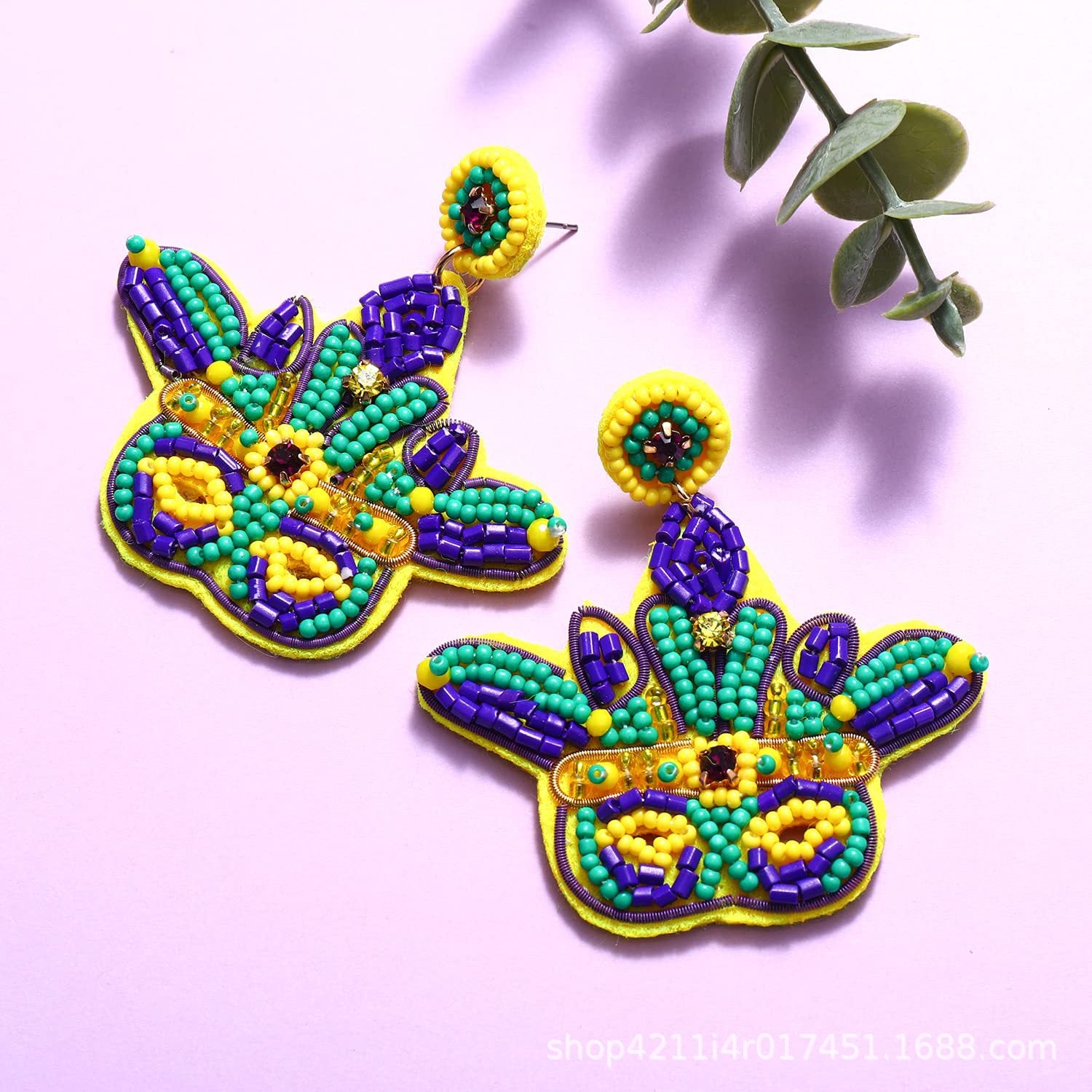 Wholesale Mask Alphabet Clown Carnival Beads Earrings