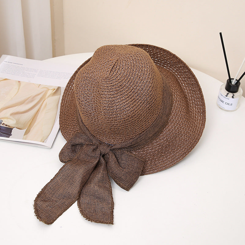 Wholesale Summer Bow Straw Hat Sea Visor