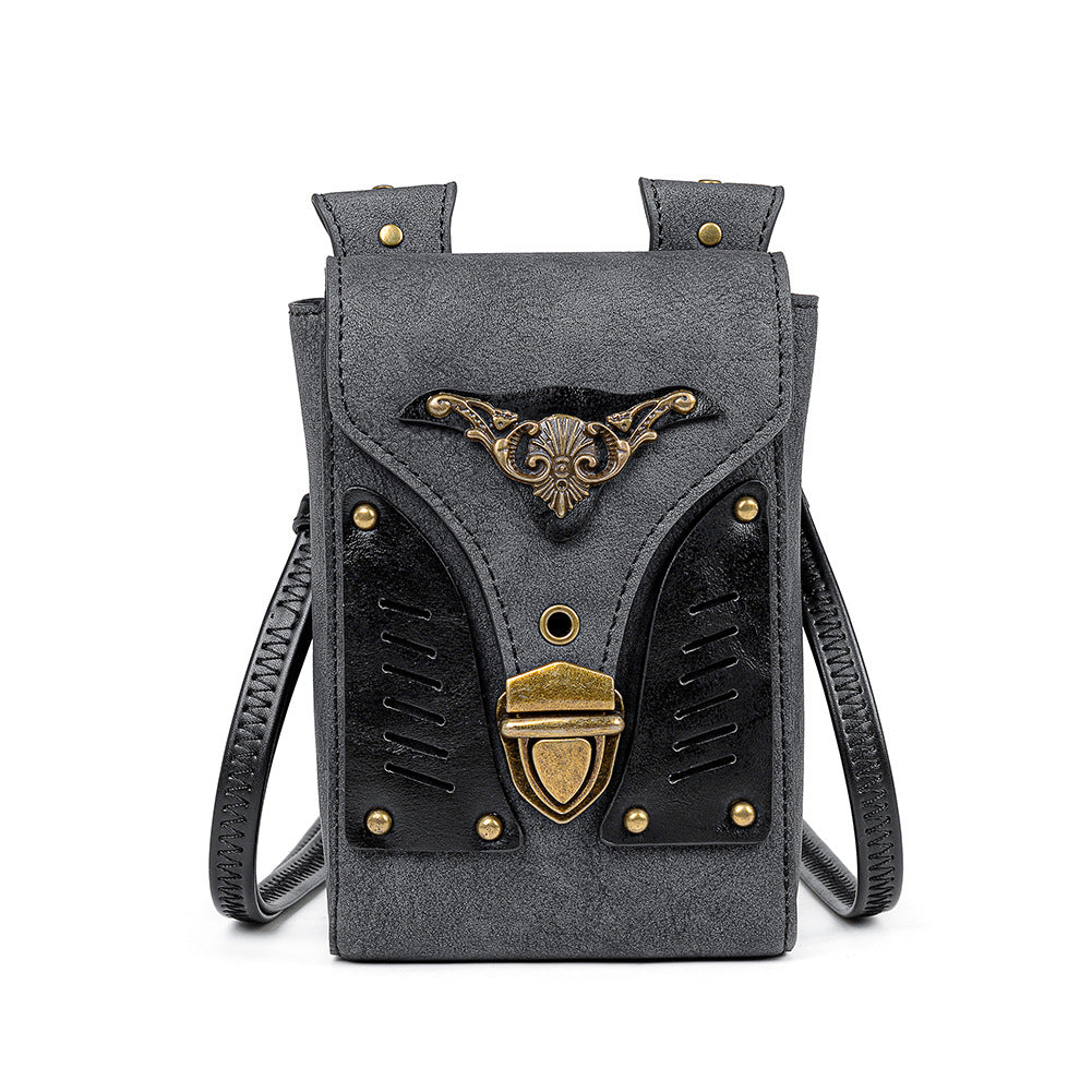 Wholesale PU Punk Style Single Shoulder Diagonal Cross Bag Mini Square Bag
