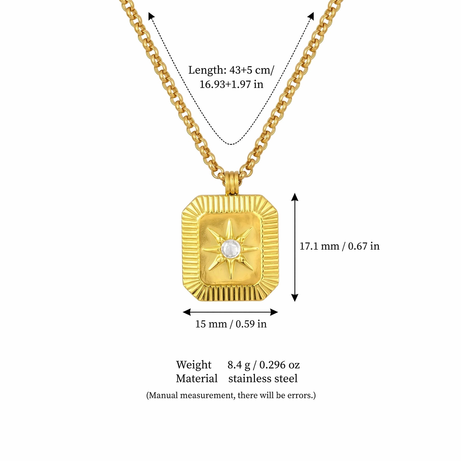 Wholesale 18K Gold Plated Eight Pointed Star Birthstone Pendant Necklace Sun Moon Star Charm Trendy Fashion Jewelry Accessory Boutique Resale Gift