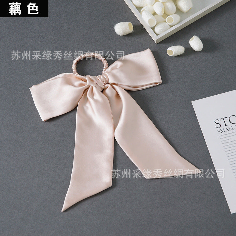 Wholesale hair rope hair accessories bow silk hair ring Hair Scrunchies