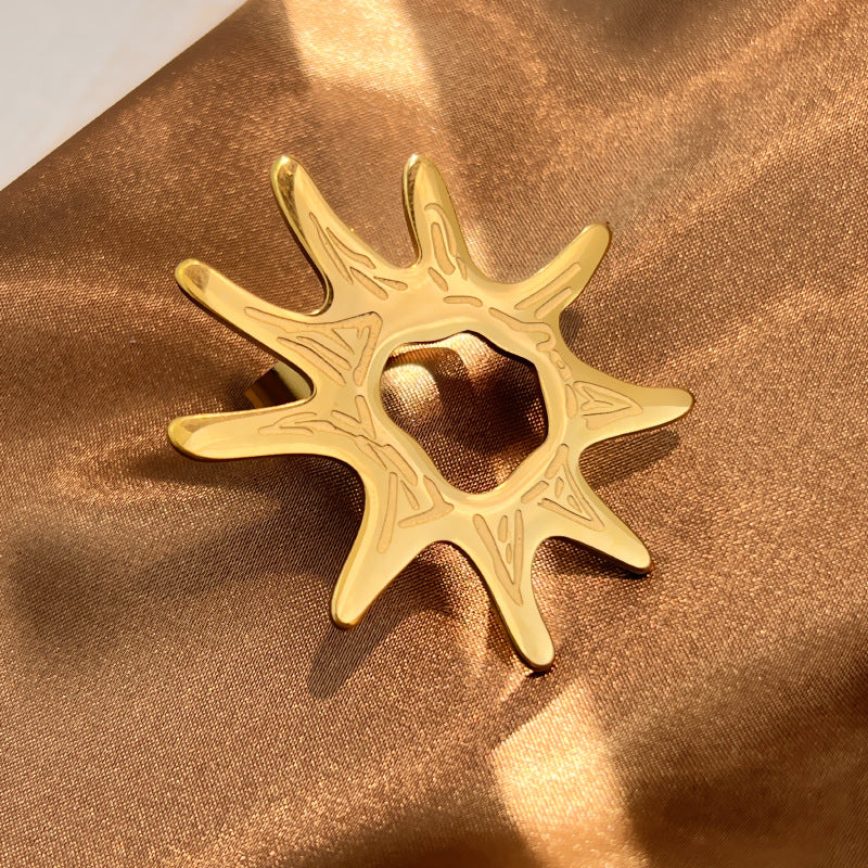 Wholesale Flower Leaf Starfish Stainless Steel Ring for Women