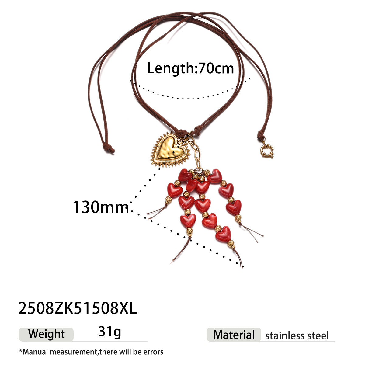 Wholesale Stainless Steel Heart Beaded Necklace Collarbone Chain
