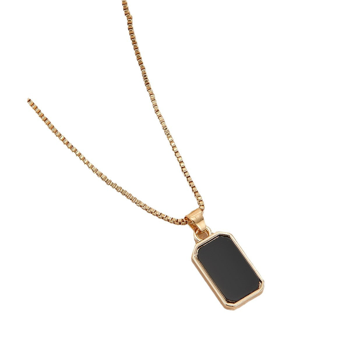 Wholesale Black rectangular necklace for women clavicle