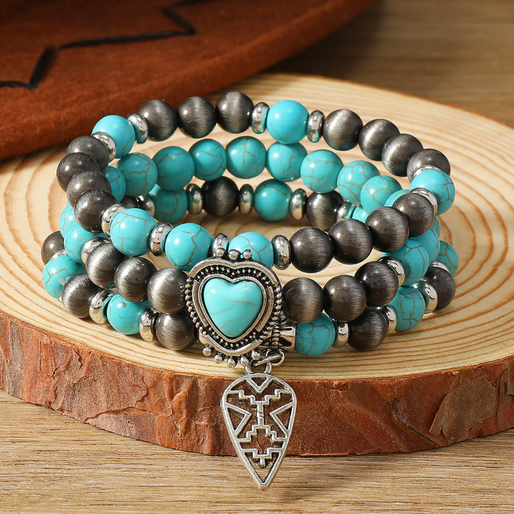 Wholesale Turquoise bead bracelet   Layered Bracelet Set