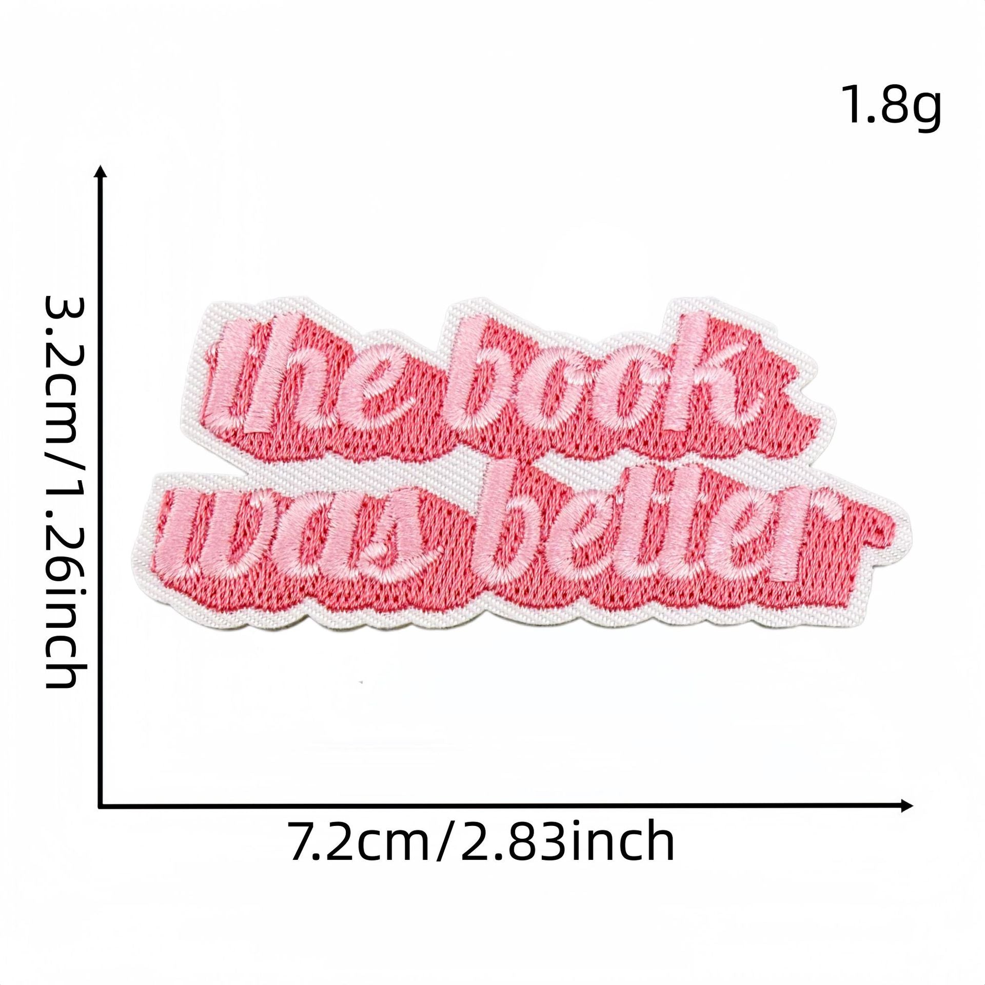 Wholesale Stylish Pink Reading Themed Iron On Embroidered Patches 23 Pack Decorative Accent For Bags Clothes