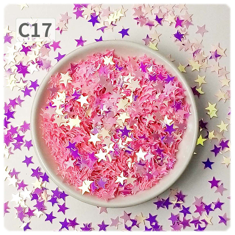 Wholesale DIY oil painting sequins starry sky scattering five-pointed star gold light flat non-porous sheet