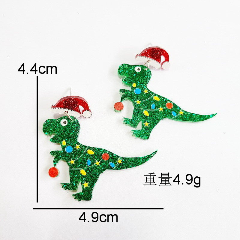 Wholesale Christmas Tree Rainbow Koala Dinosaur Cactus Acrylic Earrings