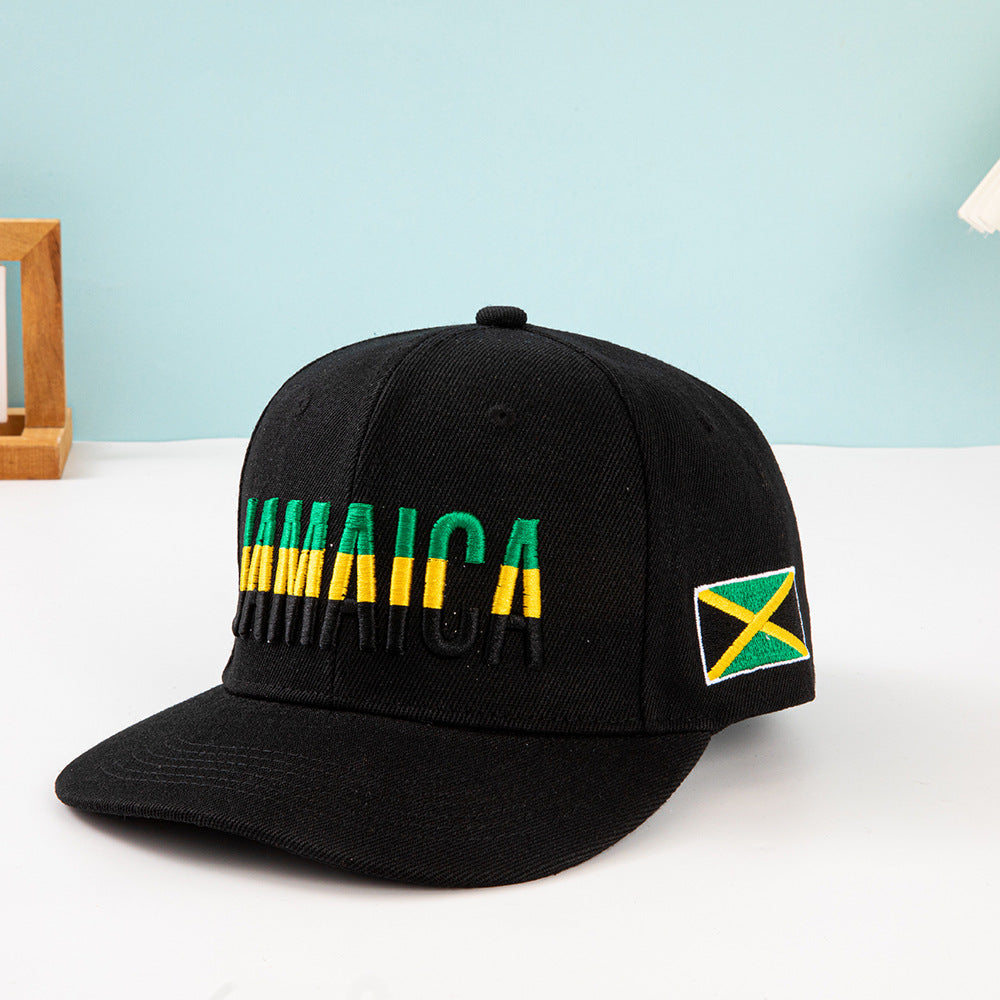 Wholesale Multi country flag hat color blocked flat brimmed baseball cap