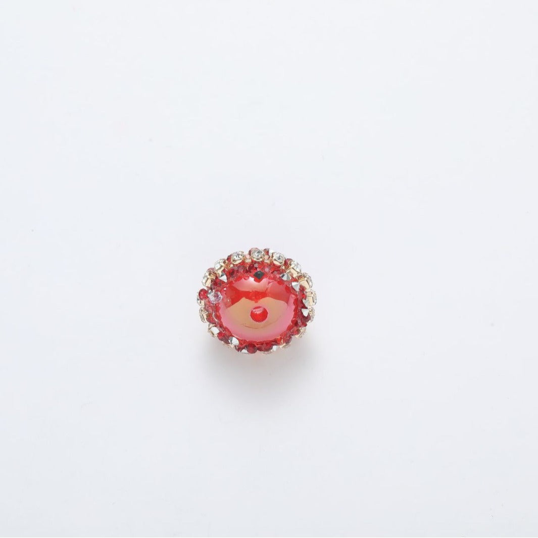 Wholesale 10pcs luminous with diamond straight hole handmade round Acrylic beads