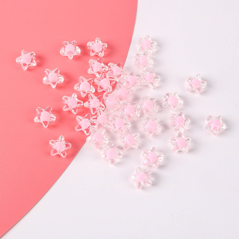Wholesale 20pcs Transparent Colorfulful Five-Pointed Star Acrylic DIY Beads