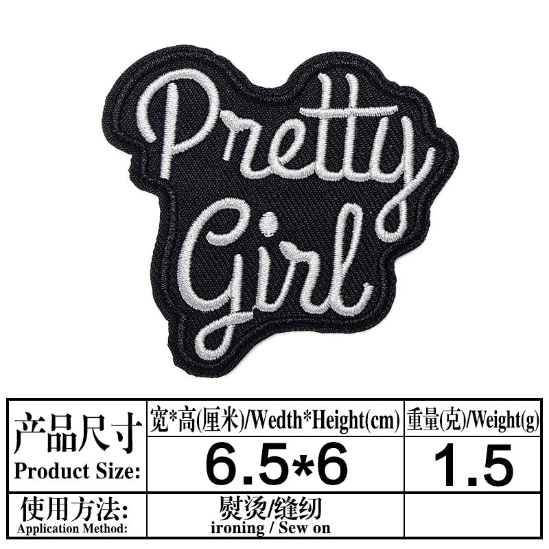 Wholesale Black And White Embroidered Letter Patches Set Of 16 For Clothes Bags Towels Fashion Decorative Gift Resale