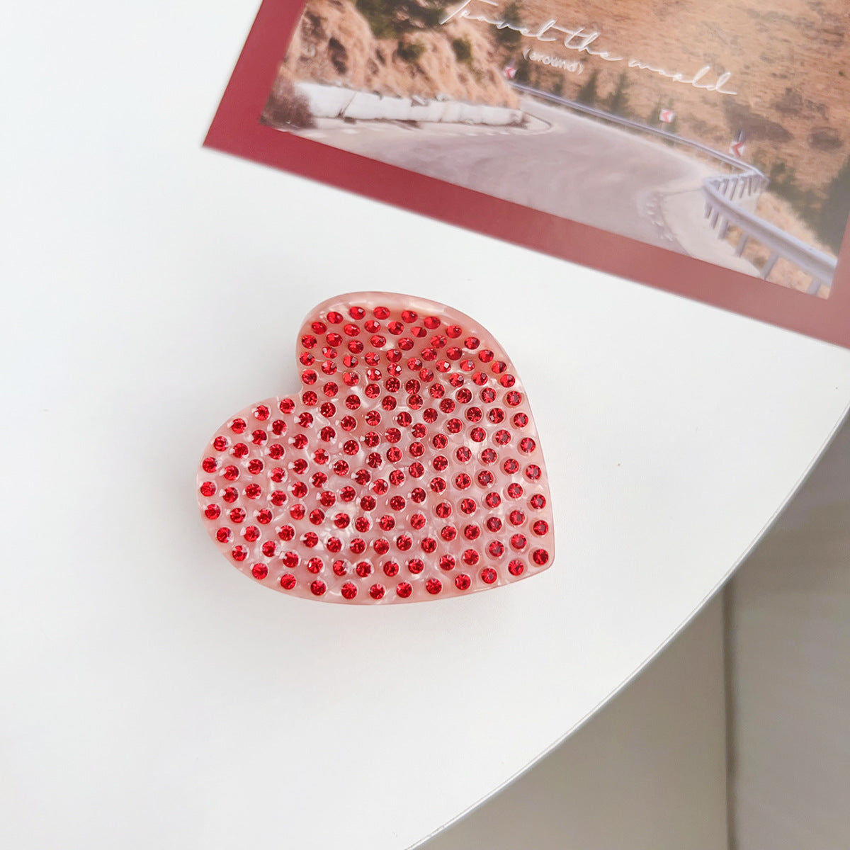 Wholesale Love Grab Clip Heavy Industry Diamond Hair Clip Light Luxury High-end Shark Clip Valentine's Day Hair Accessories Headwear