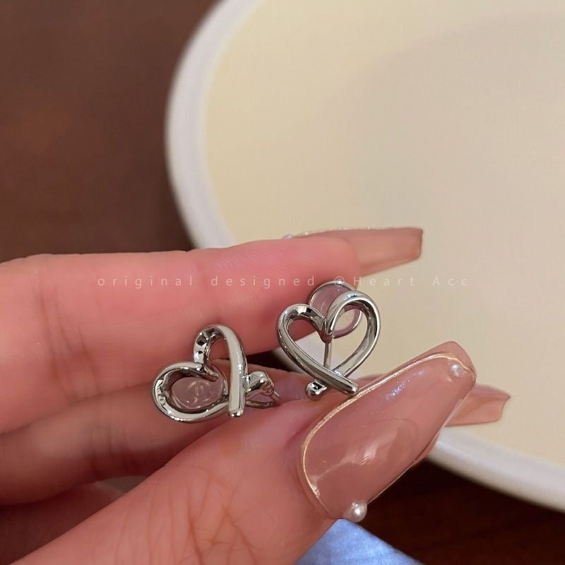 Wholesale Heart ear clip earrings for non-pierced ears