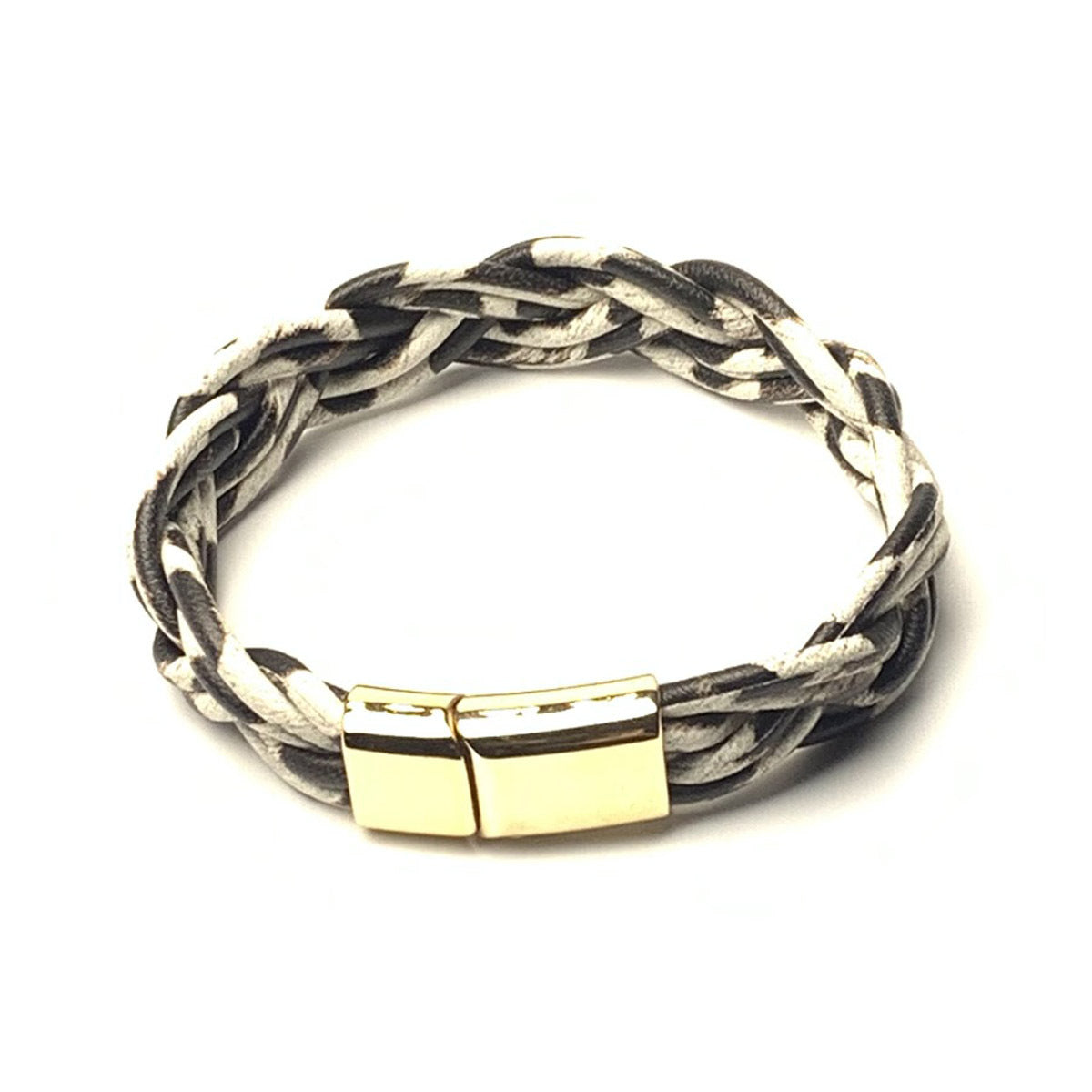 Wholesale 6-strand braided bracelet silicone tube leopard leather bracelet
