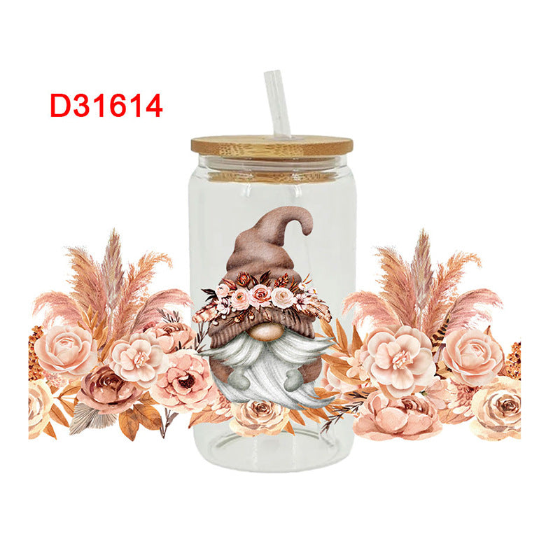 Wholesale Yellow Flower 16oz Cup UV DTF Wraps