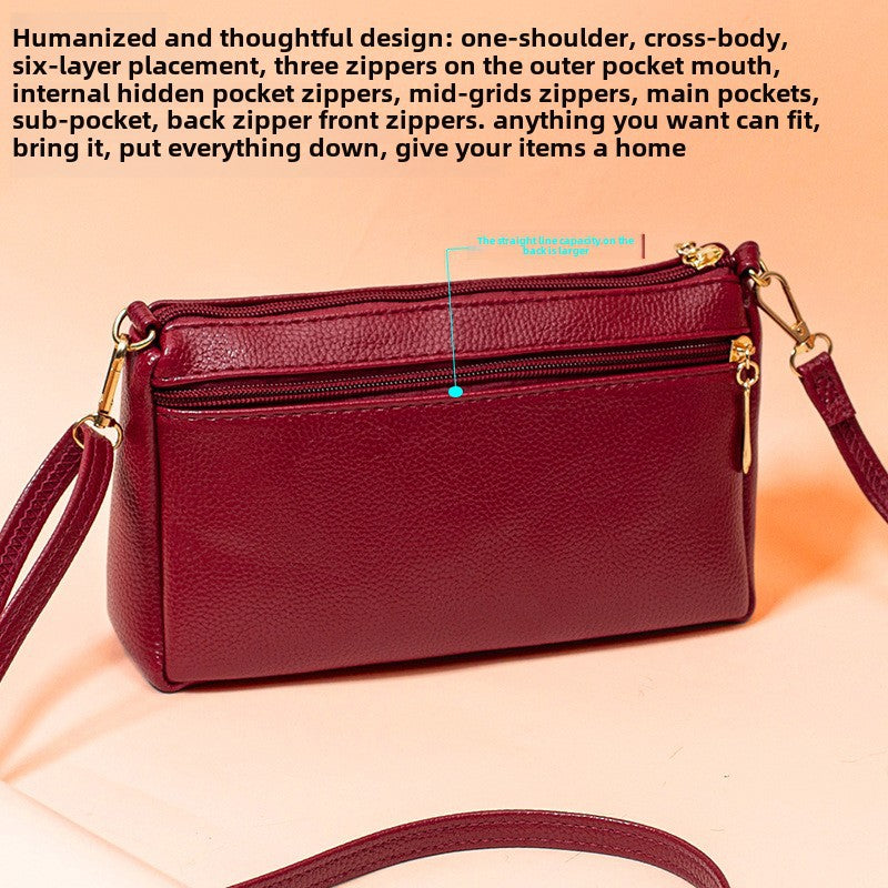 Wholesale women's retro six layer shoulder messenger bag