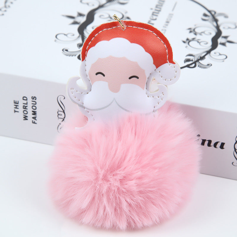 Wholesale Christmas Plush Ball Santa Claus Plush Keychain