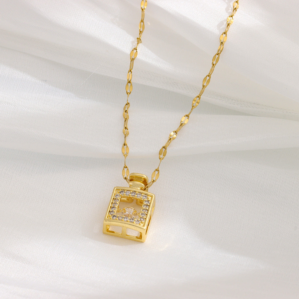 Wholesale Perfume Bottle Collarbone Stainless Steel Necklace