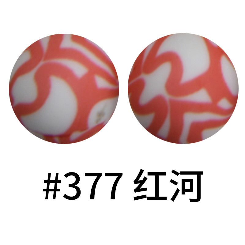 Wholesale 50pcs 16mm Print Silicone Beads Colorful Silicone Water Transfer Beads