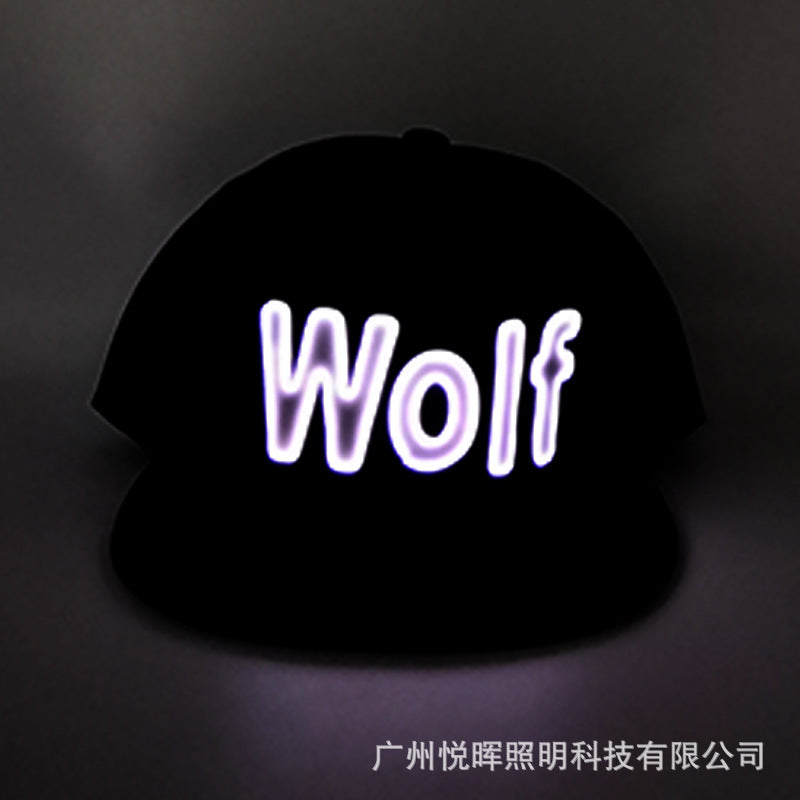 Wholesale LED stage performance electronic music festival hip-hop leisure letters luminous baseball cap