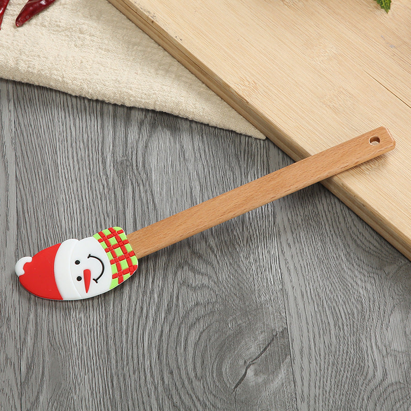 Wholesale Christmas Epoxy Cream Spatula Beech Baking