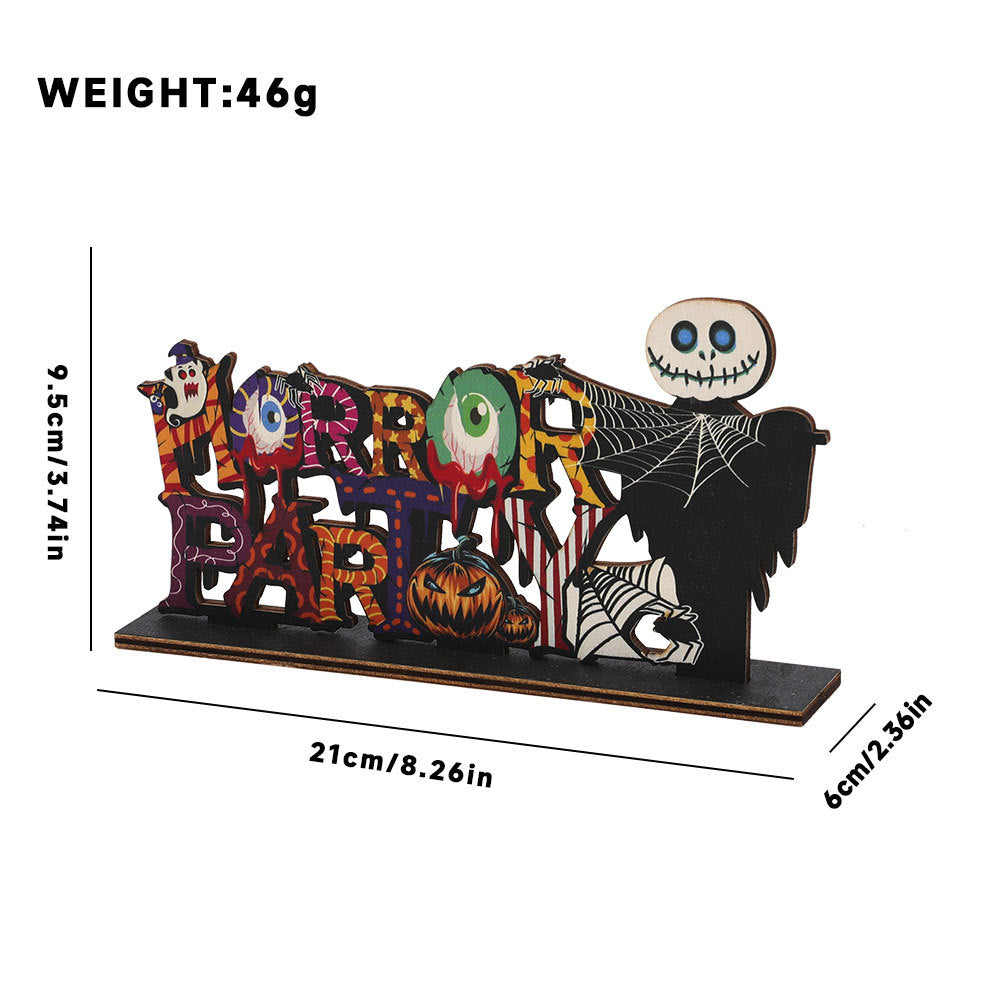 Wholesale Halloween Bar Party Atmosphere Scene with Wooden Table Ornaments