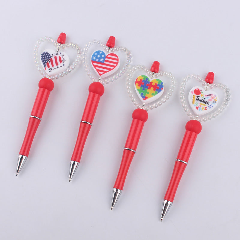 Wholesale DIY Cartoon Love Silicone Color Plastic Ballpoint Pen