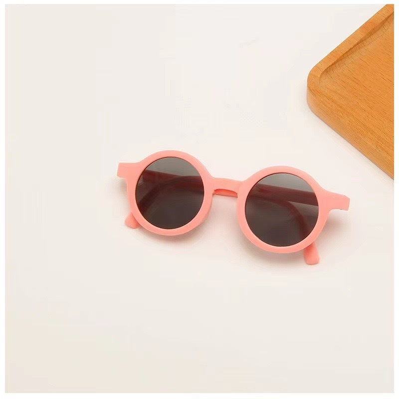 Wholesale Children's Round Shade Frosted Folding Sunglasses