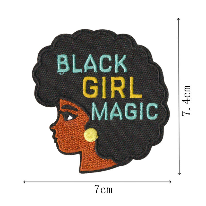 Wholesale Embroidered Patch With Black Independence Day Design Sew On Decorative Badge For Coats Casual Craft Supply For Resale