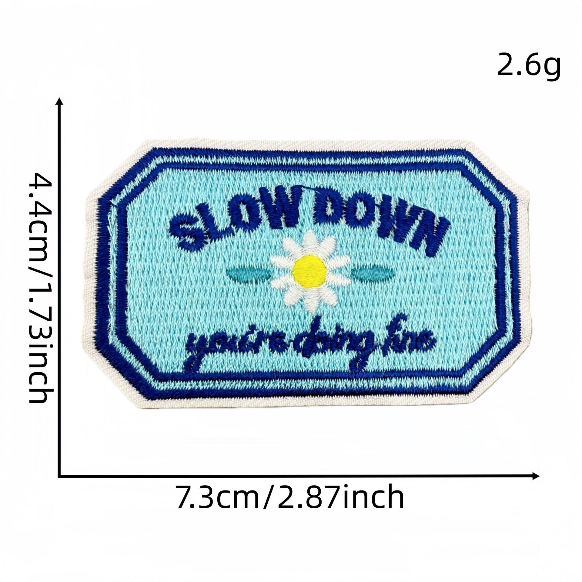 Wholesale Blue Embroidered Iron On Patch Positive Energy Saying DIY Fashion Accessory For Clothing Bags