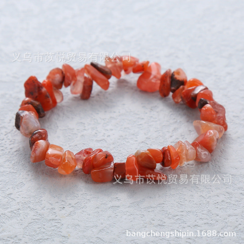 Wholesale 5pcs natural crystal gravel elastic bracelet colorful gravel bracelet