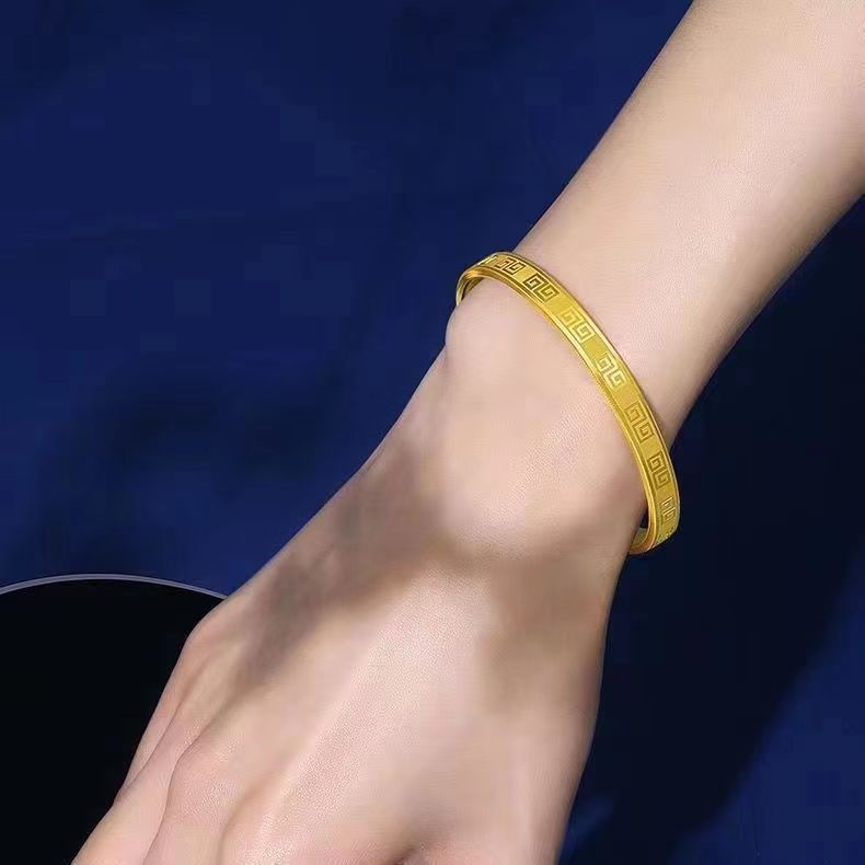 Wholesale Vietnamese alluvial gold back pattern Bracelet