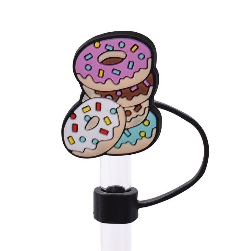 Wholesale  Random 100pcs/pack   Cute food internet celebrity straw cover  Straw Tube Cap