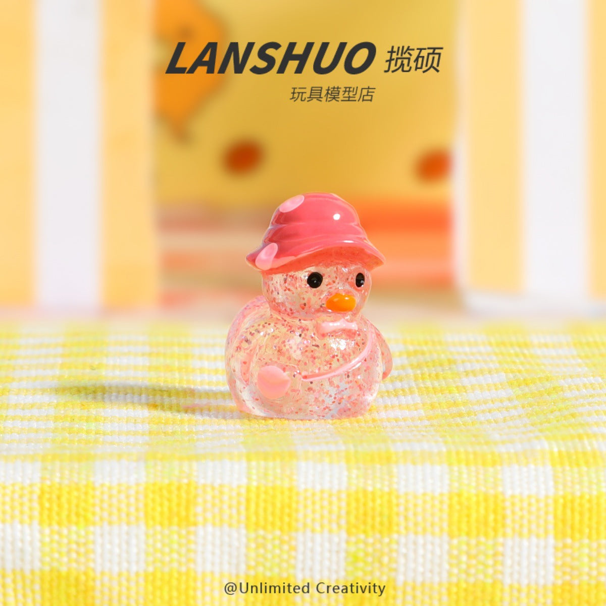 Wholesale cute 3D exquisite glitter hat backpack duck decoration