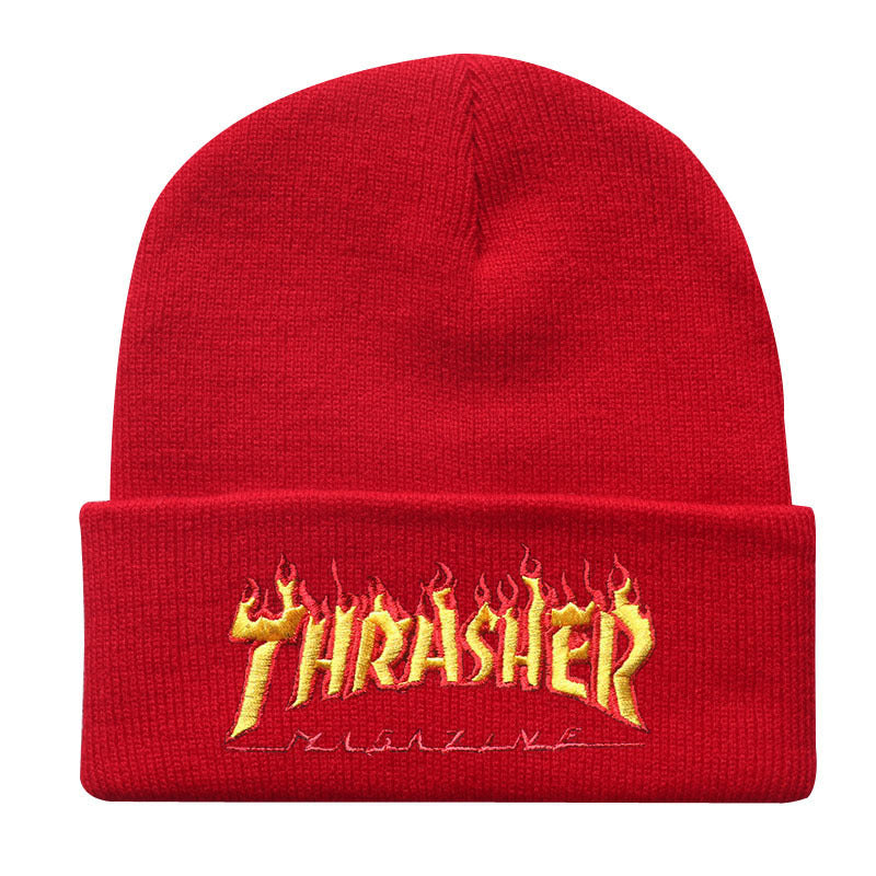Wholesale Flame Letter Embroidery Autumn and Winter Beanie