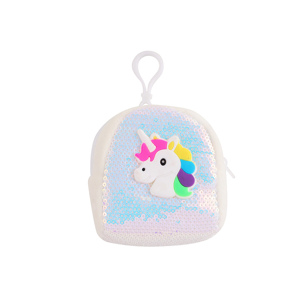 Wholesale New Sequin Unicorn Coin Purse Children' s Portable Coin Headset Storage Bag