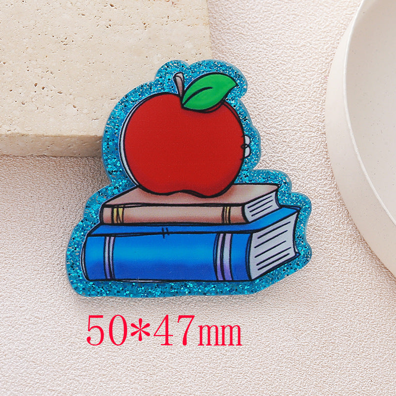 Wholesale 10pcs Cartoon DIY Acrylic Slides and Sequins Acrylic Flatback