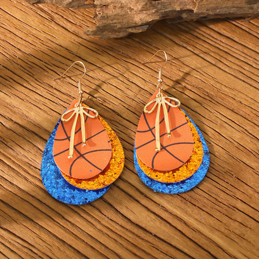 Wholesale iridescent sequined bow earrings